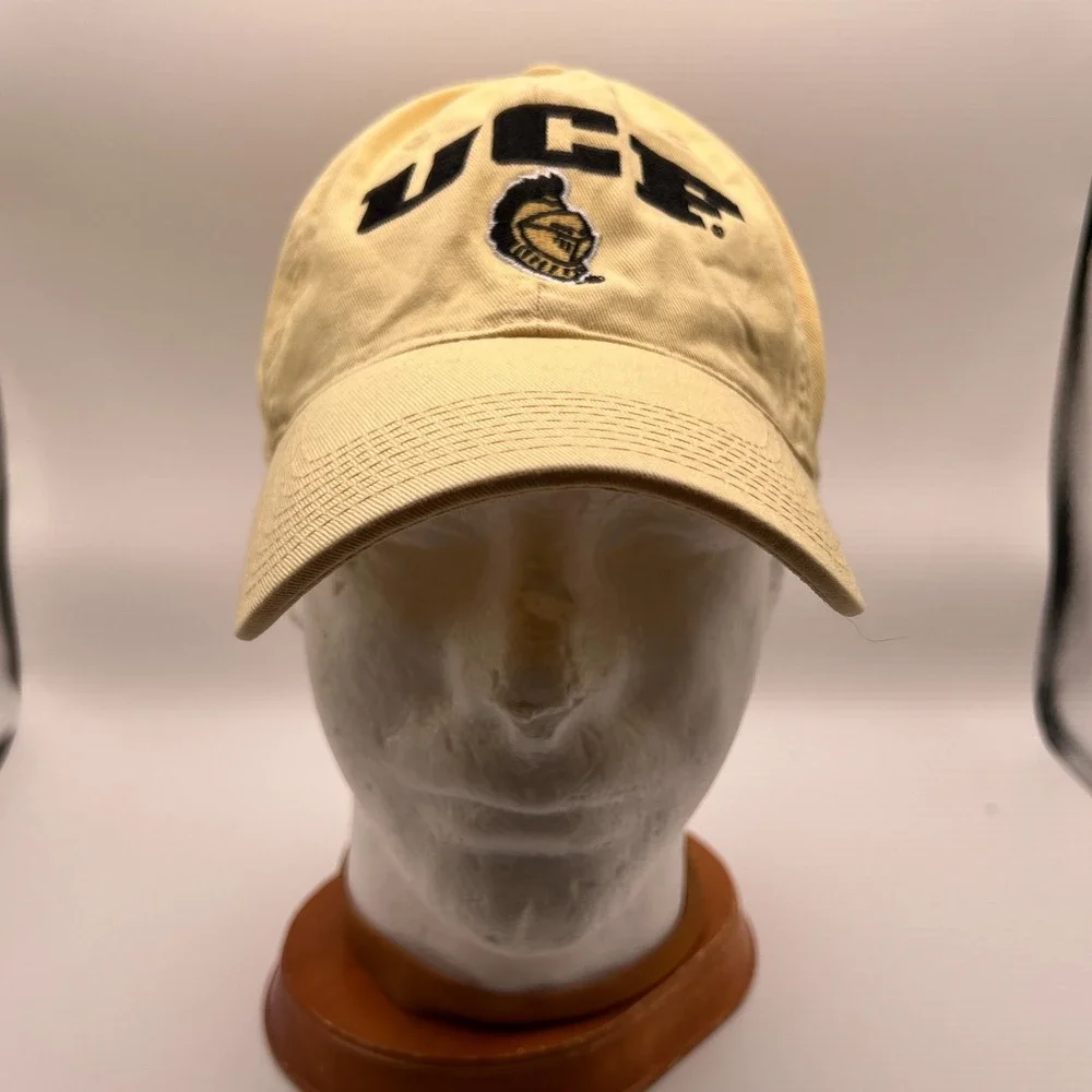 UCF Knights Baseball Cap Yellow Adjustable Hat Embroidered Mascot Logo